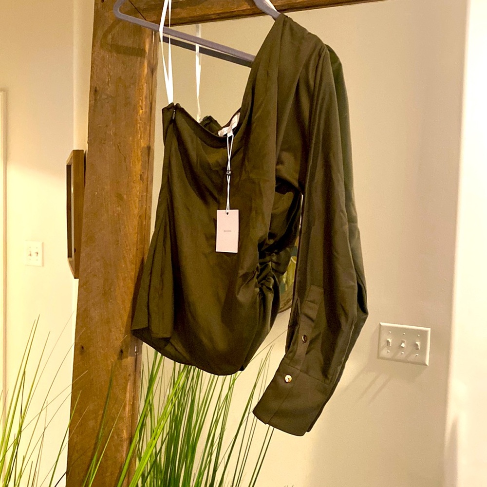 L’academie brand new one shoulder never worn - army green .